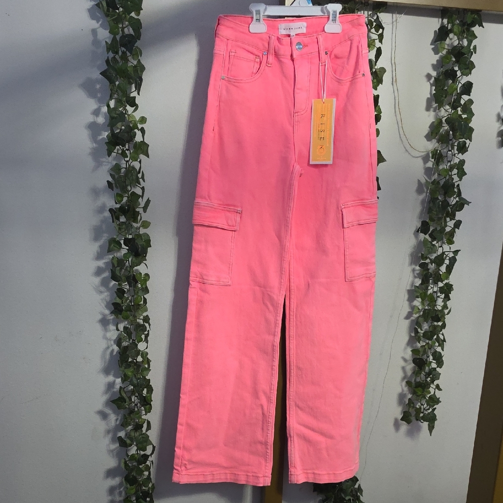 Vibrant Pink Wide Leg Jeans